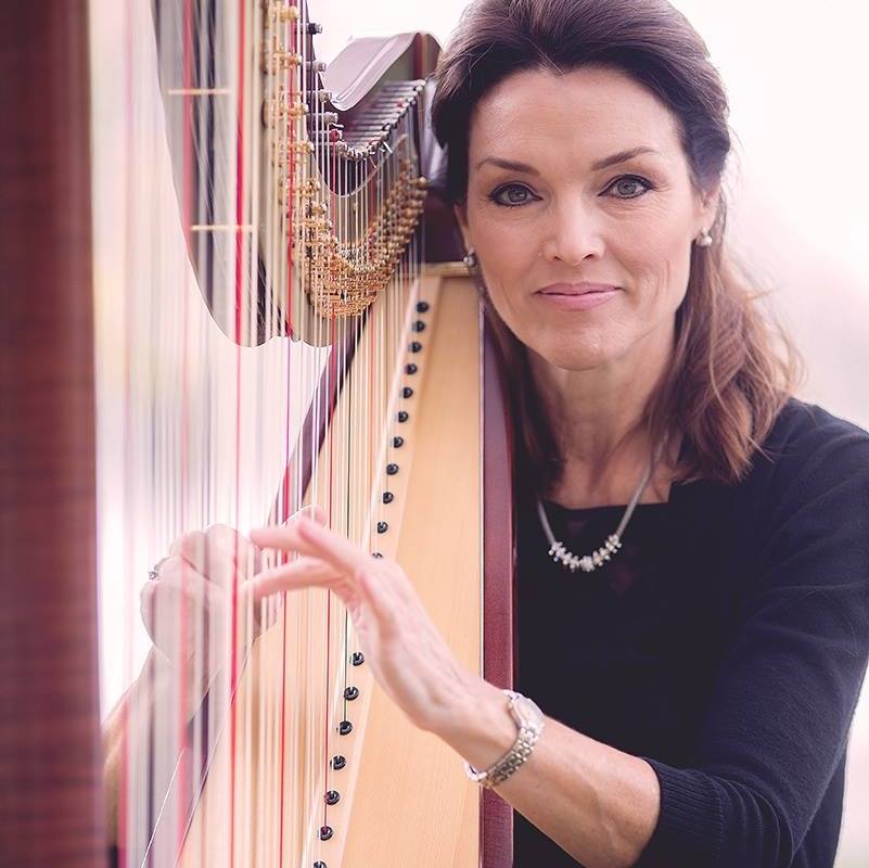 Sylvia portrait at harp